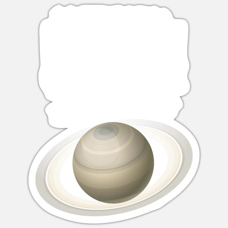 Saturne - Sticker taille S (10 x 10 cm) - blanc mat