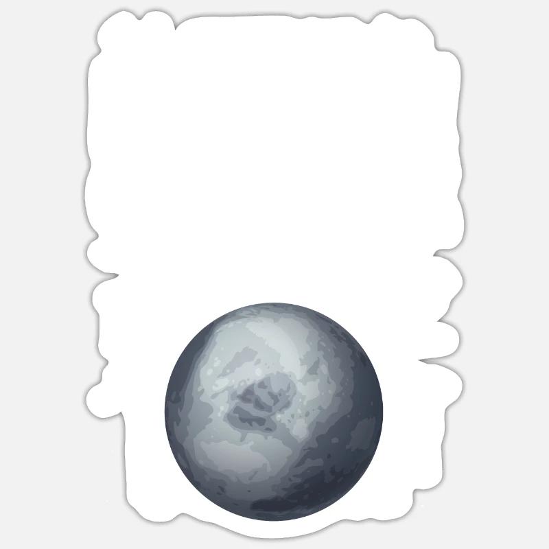 Pluton - Sticker taille S (10 x 10 cm) - blanc mat