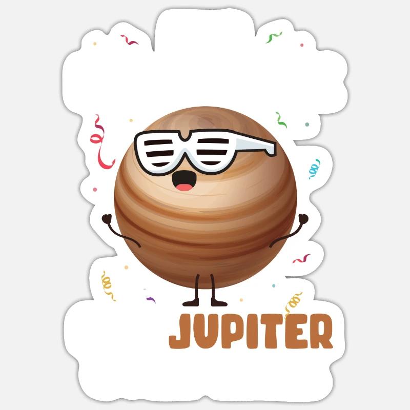 Jupiter - Sticker taille S (10 x 10 cm) - blanc mat