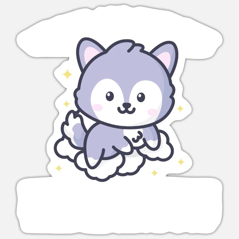 Ich bin großartig, also bin ich ein Wolf - Sticker Größe S (10 x 10 cm) - Mattweiß