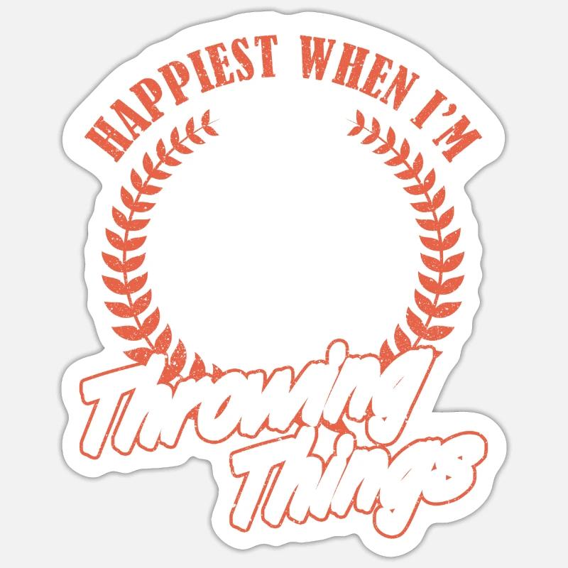Diskus Happiest Throwing Things Diskuswerfer Sticker Größe S (10 x 10 cm)