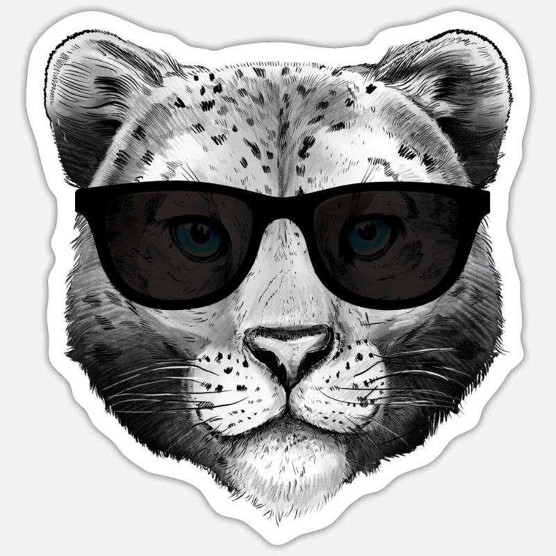 Snow leopard - Sticker size S (10 x 10 cm) - white matte