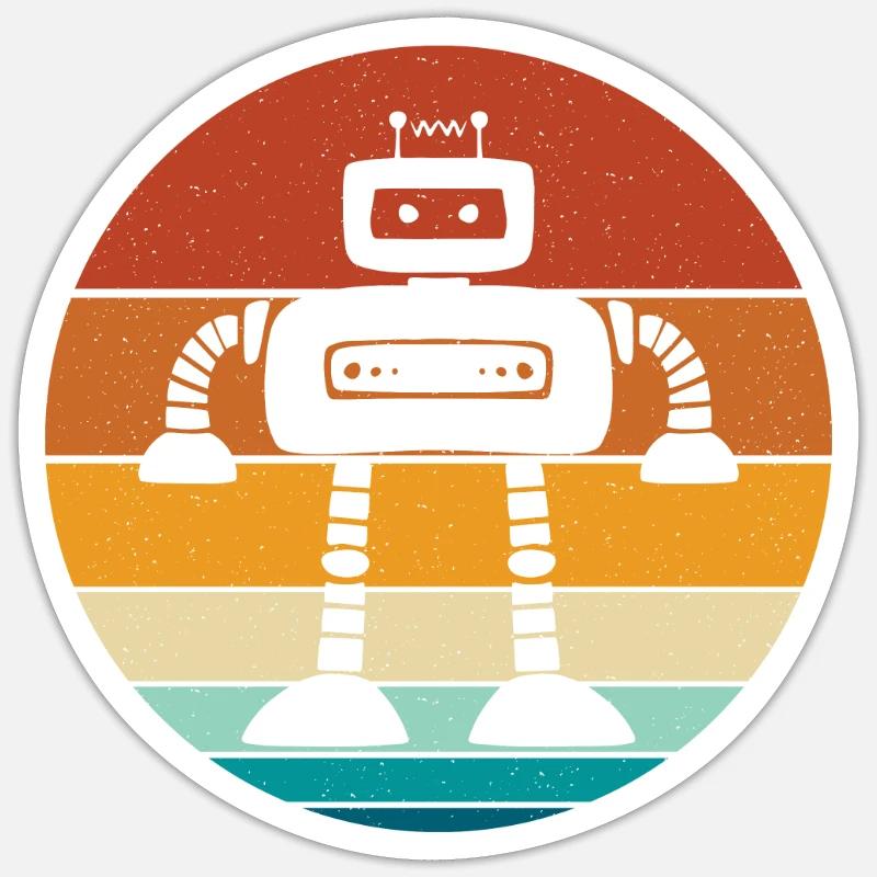 Robot - Sticker size S (10 x 10 cm) - white matte