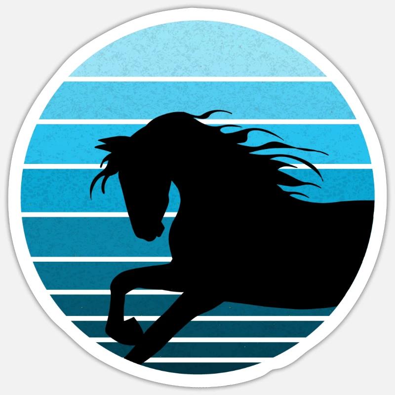 Heste og ridning. Ridemode til hesteelskere - Sticker størrelse S (10 x 10 cm) - mat hvid