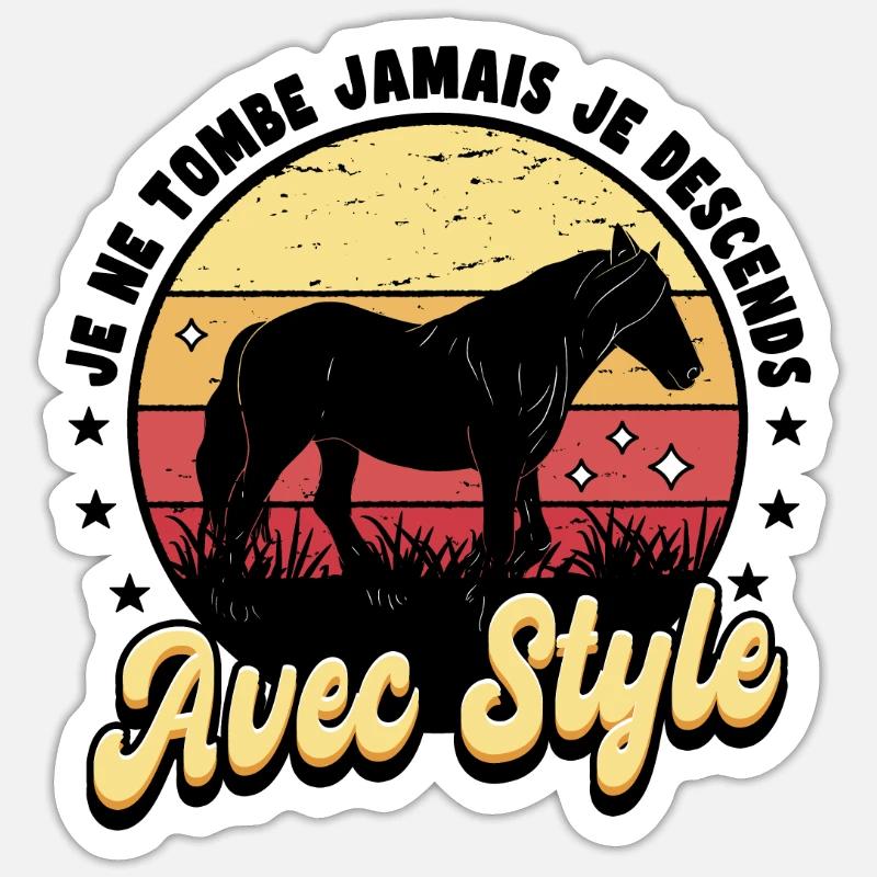Équitation Entfant - Sticker taille S (10 x 10 cm) - blanc mat