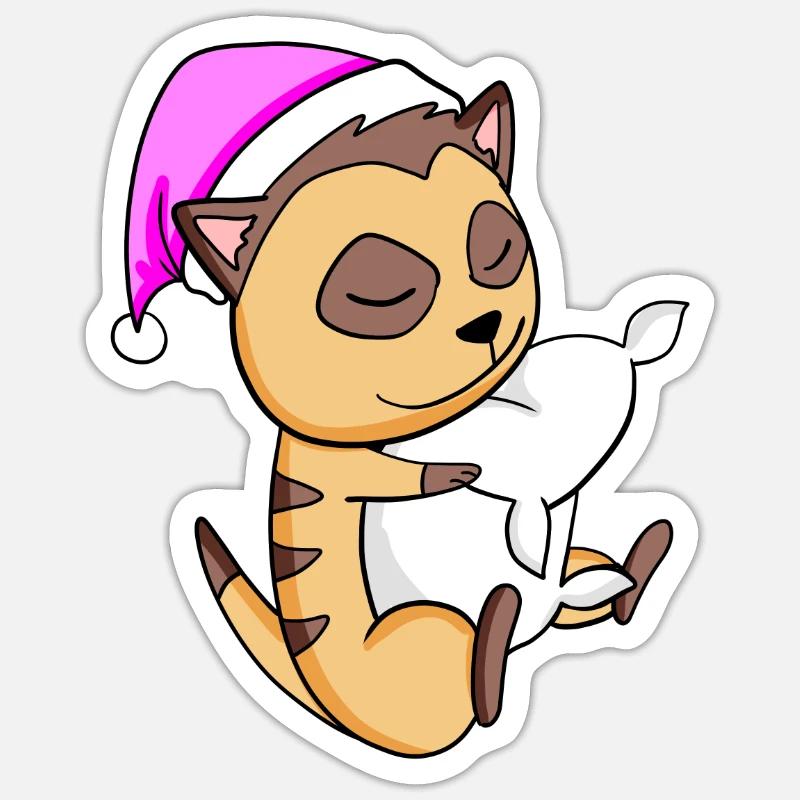 Suricate - Sticker taille S (10 x 10 cm) - blanc mat