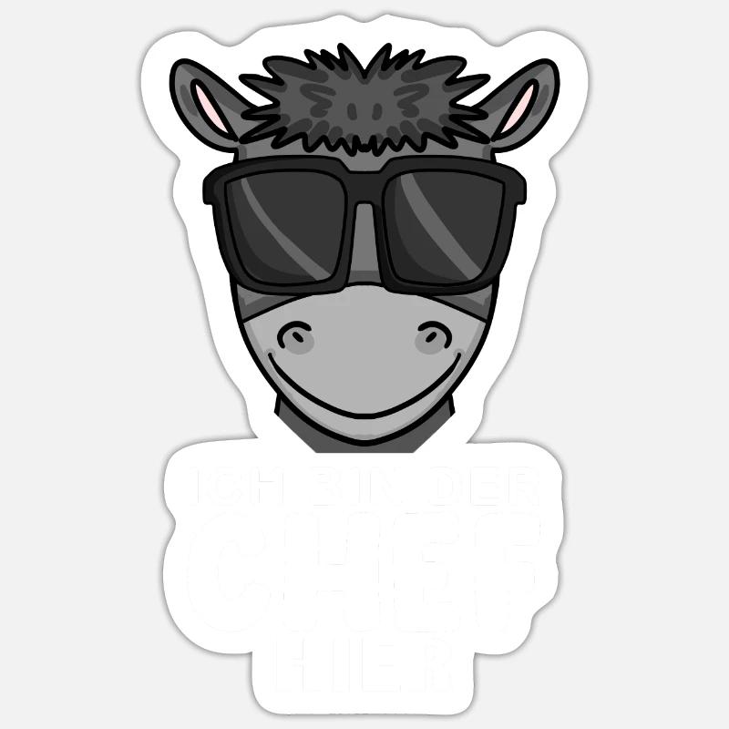 Cool Esel Chef Spruch - Sticker Größe S (10 x 10 cm) - Mattweiß