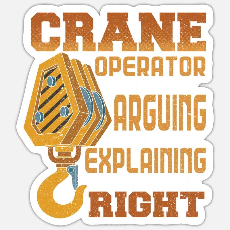 Kranführer Kran Geschenk - Sticker Größe S (10 x 10 cm) - Mattweiß
