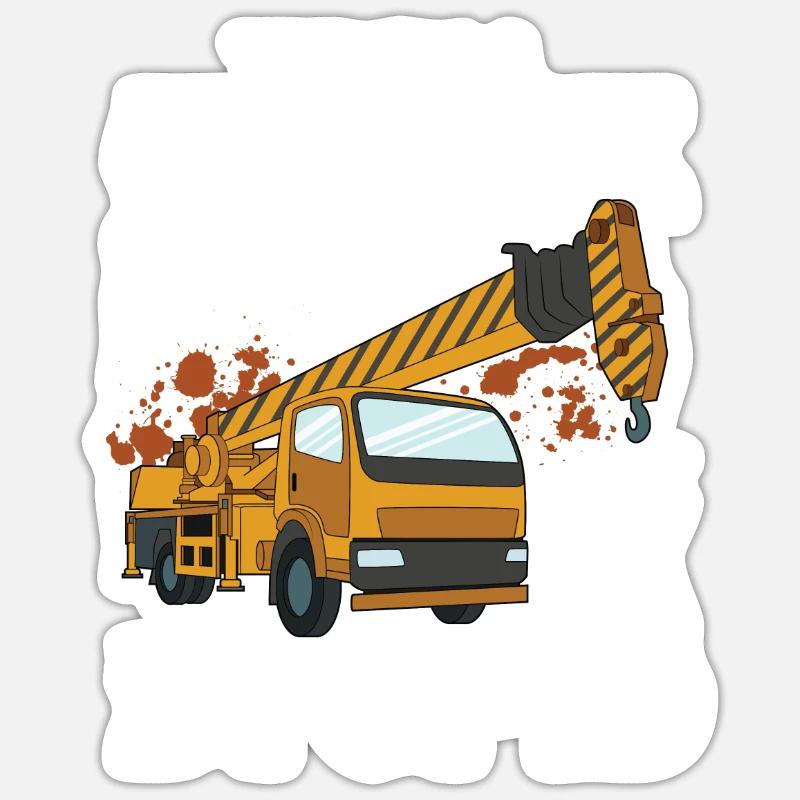 Cadeau de grutier - Sticker taille S (10 x 10 cm) - blanc mat