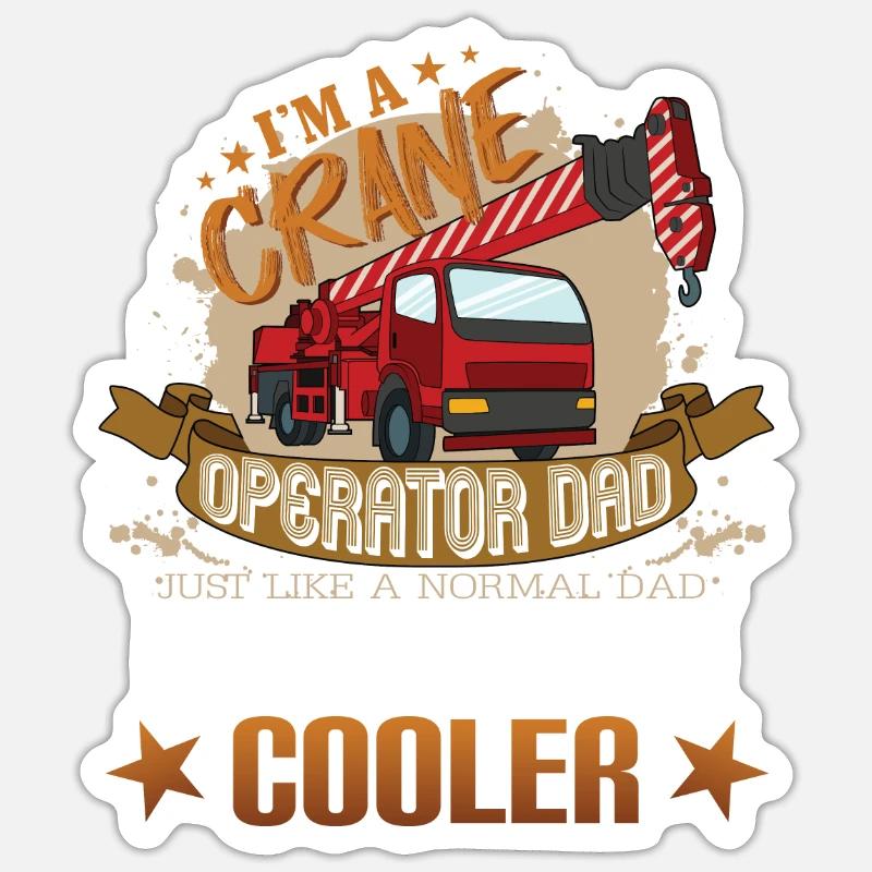 Kranführer Kran Geschenk - Sticker Größe S (10 x 10 cm) - Mattweiß