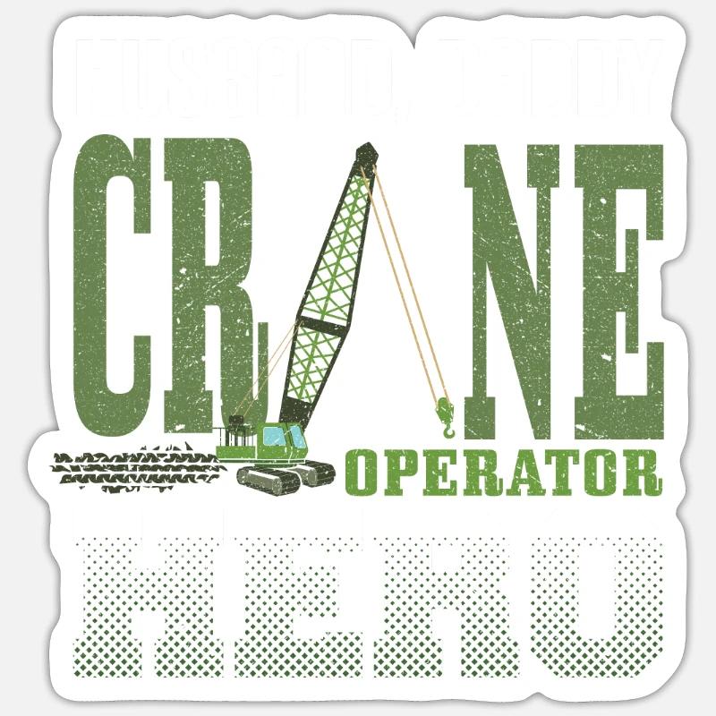 Kranführer Kran Geschenk - Sticker Größe S (10 x 10 cm) - Mattweiß