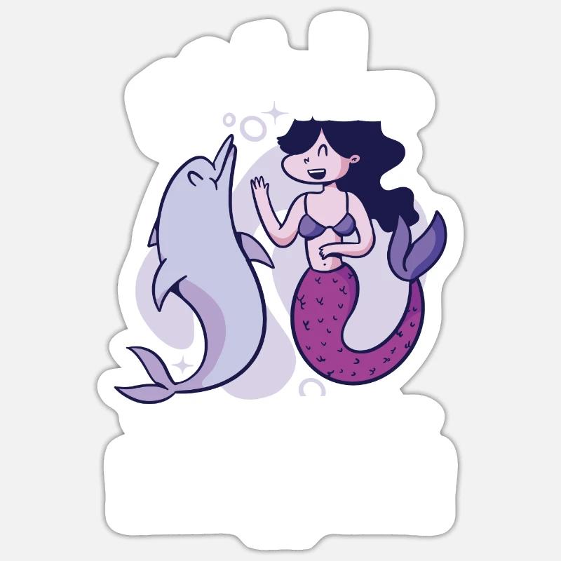Dauphin - Sticker taille S (10 x 10 cm) - blanc mat