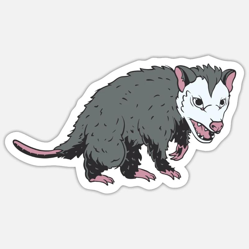 Opossum Geschenk Possum Beutelratte - Sticker Größe S (10 x 10 cm) - Mattweiß