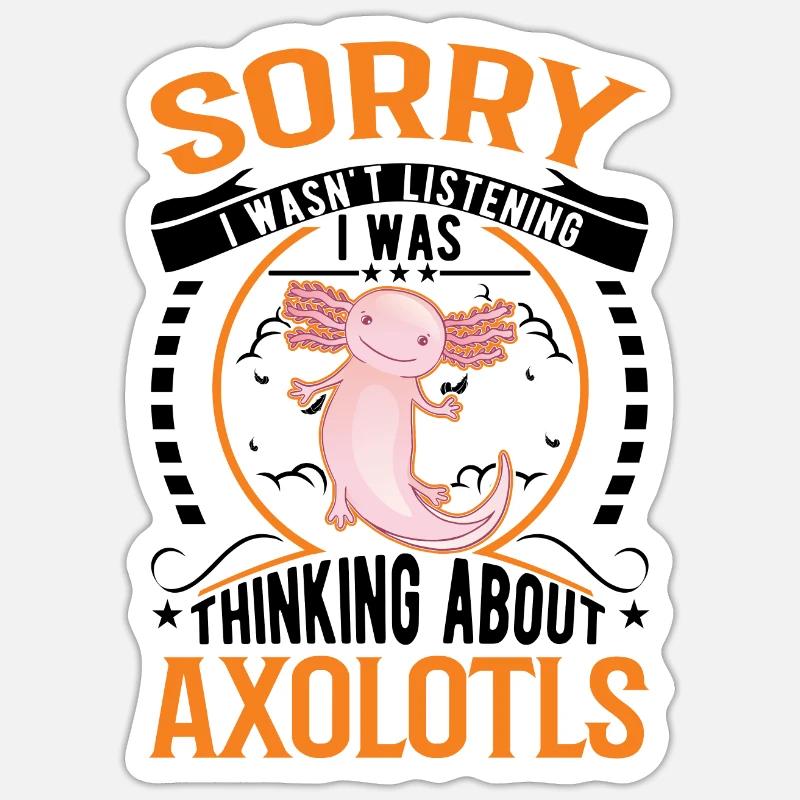 Axolotl Queue Cadeau Amphibien Axolotl - Sticker taille S (10 x 10 cm) - blanc mat