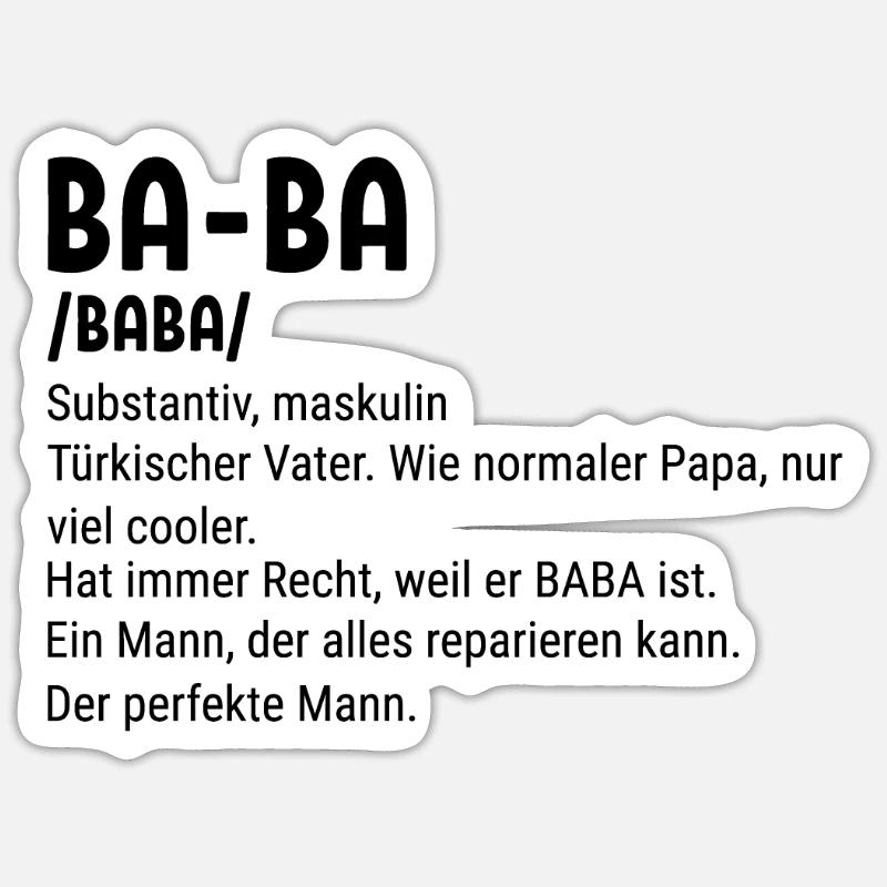Baba Turkish Father Baba - Sticker Größe S (10 x 10 cm) - Mattweiß