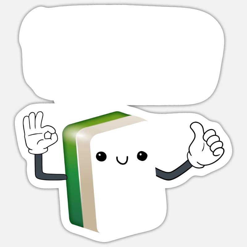 Cats Playing Mahjong - Sticker Größe S (10 x 10 cm) - Mattweiß