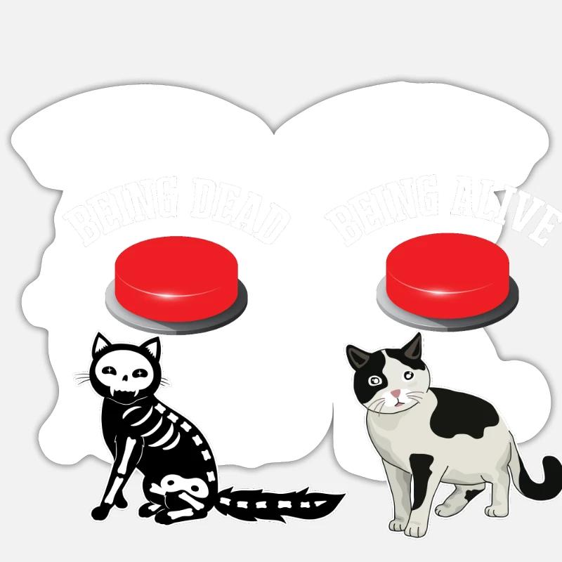 Efterlyste Schrodingers kat i live Død kvantefysik - Sticker størrelse S (10 x 10 cm) - mat hvid