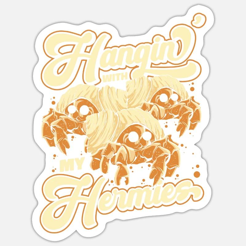 Crab Hermit Crab Crab - Sticker size S (10 x 10 cm) - white matte