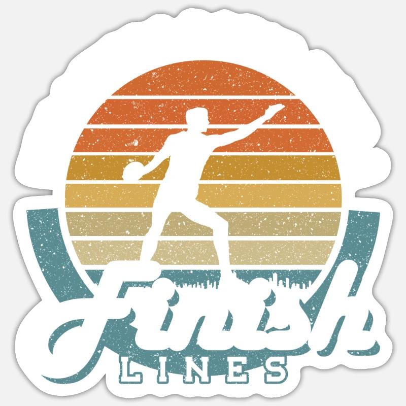 Diskus Throwers Have No Finish Lines Diskuswerfer - Sticker Größe S (10 x 10 cm) - Mattweiß
