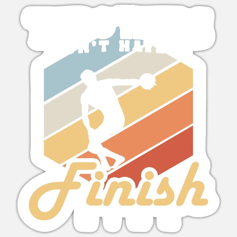 Diskus Throwers Have No Finish Lines Diskuswerfer Sticker Größe S (10 x 10 cm)