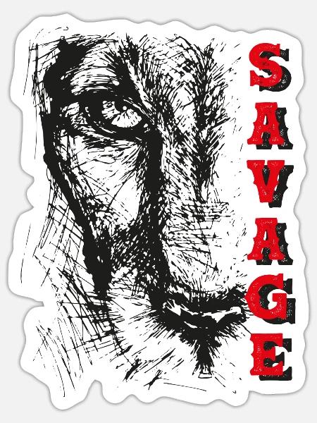 Löwin - Wilde - Sticker Größe S (10 x 10 cm) - Mattweiß