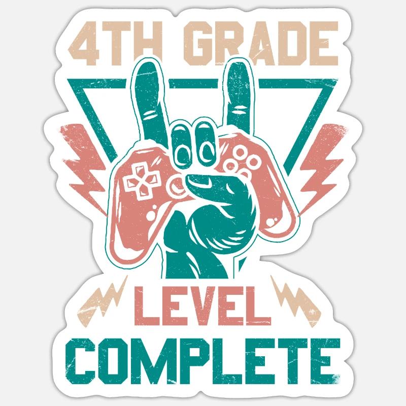 4th grade completed - Sticker size S (10 x 10 cm) - white matte