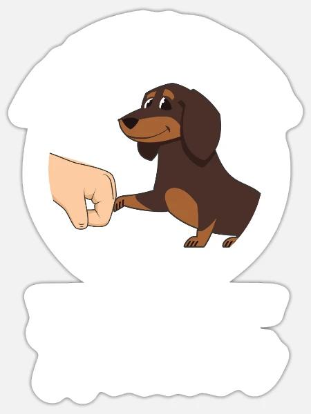 dachshund wiener wiener geschenk - Sticker Größe S (10 x 10 cm) - Mattweiß