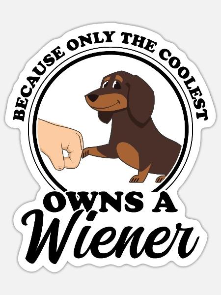 dachshund wiener wiener geschenk - Sticker Größe S (10 x 10 cm) - Mattweiß