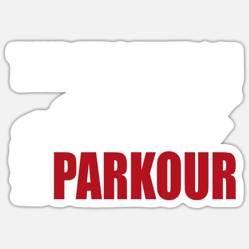 L’évolution du parkour freerunning jumping - Sticker taille S (10 x 10 cm) - blanc mat
