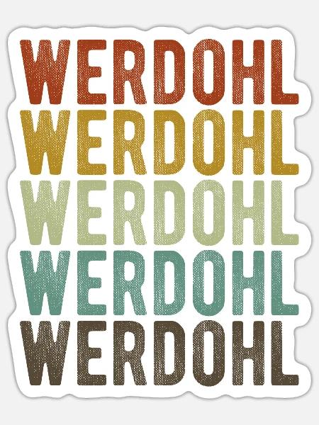 Werdohl Stadt Retro Vintage - Sticker Größe S (10 x 10 cm) - Mattweiß