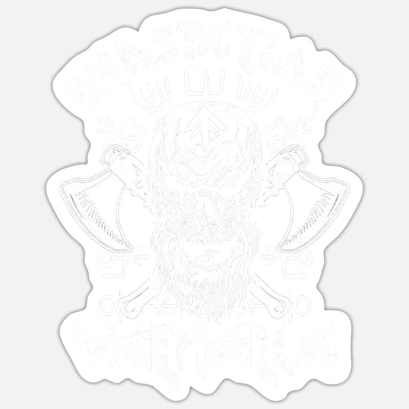 Endstation Valhalla Wikinger Krieger - Sticker Größe S (10 x 10 cm) - Mattweiß