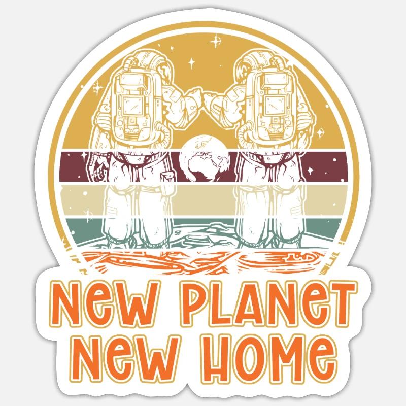 Colonisation spatiale de l’espace - Sticker taille S (10 x 10 cm) - blanc mat