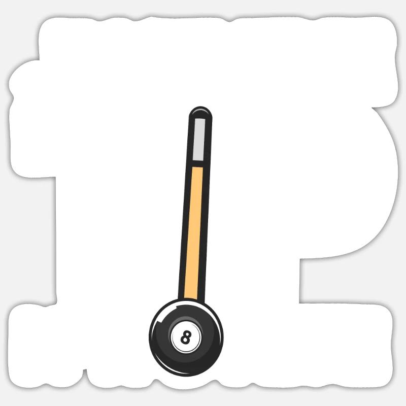 Billard - Sticker Größe S (10 x 10 cm) - Mattweiß