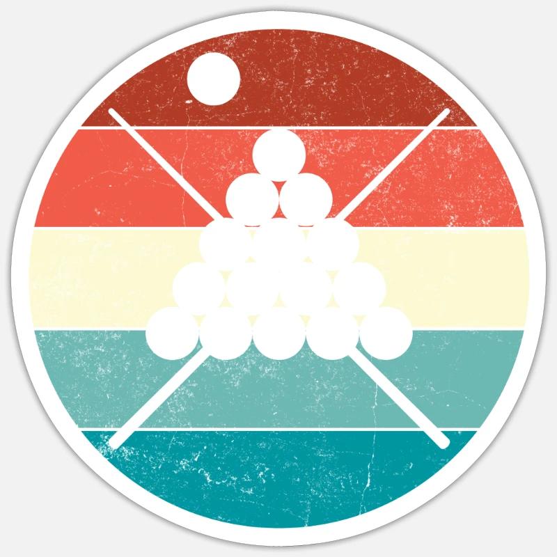 Billard - Sticker Größe S (10 x 10 cm) - Mattweiß