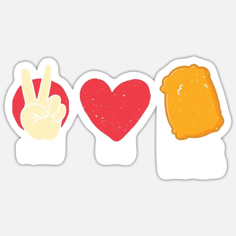 Chicken Nugget Geschenke - Sticker Größe S (10 x 10 cm) - Mattweiß