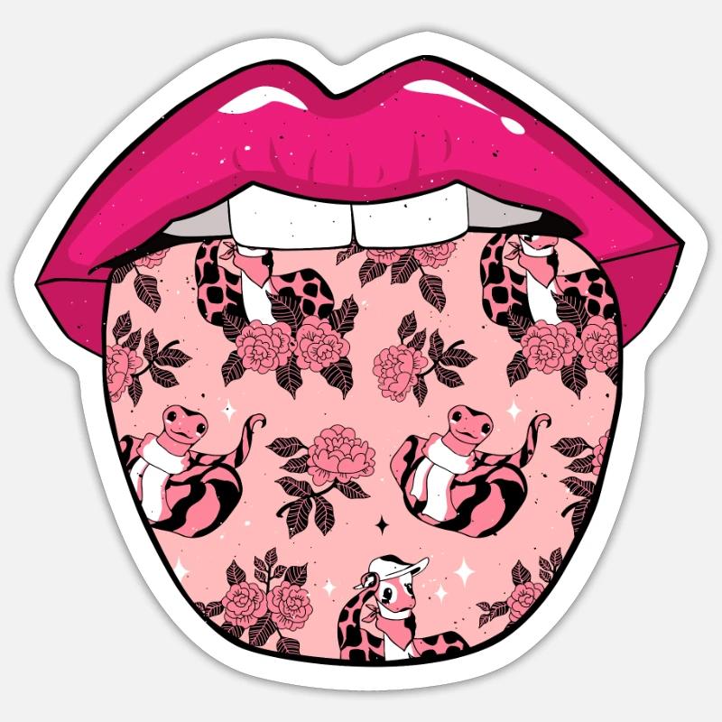 Langue de serpent - Sticker taille S (10 x 10 cm) - blanc mat
