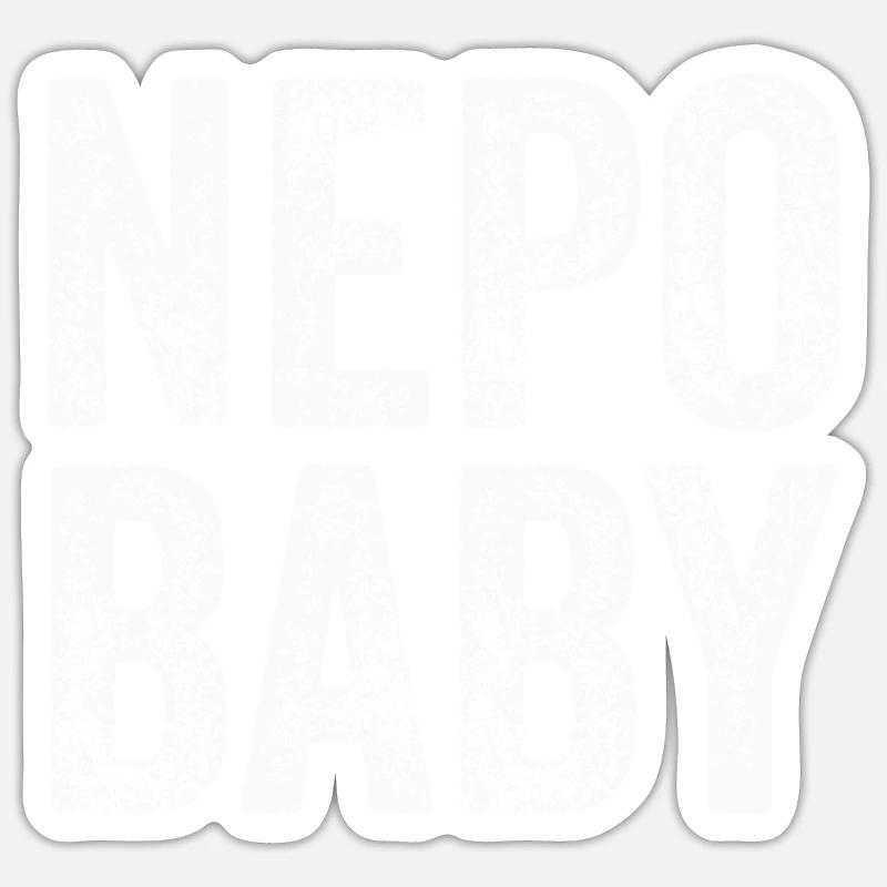 Népotisme Nepo Bébé - Sticker taille S (10 x 10 cm) - blanc mat