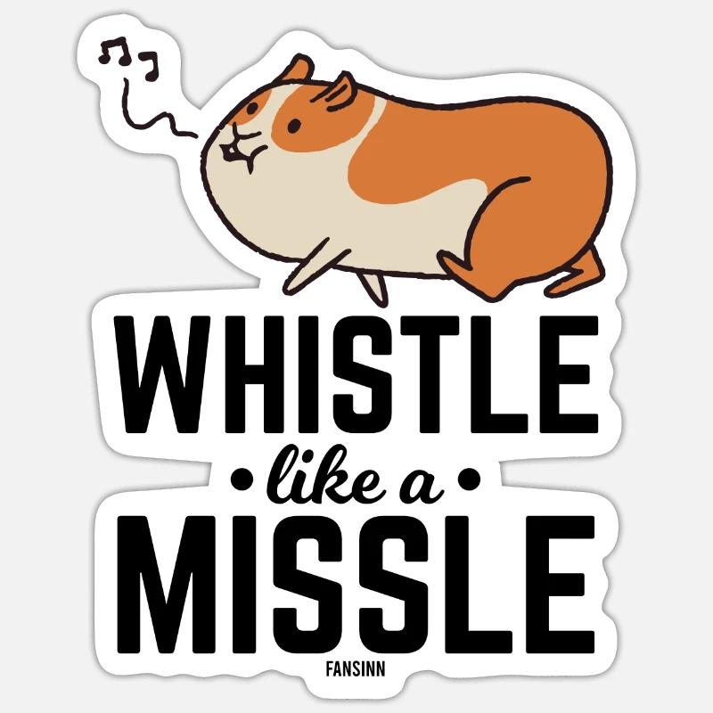 Hamster siffle une chanson - Sticker taille S (10 x 10 cm) - blanc mat