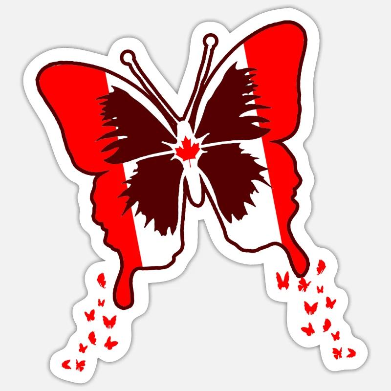 Drapeau du Canada - Sticker taille S (10 x 10 cm) - blanc mat