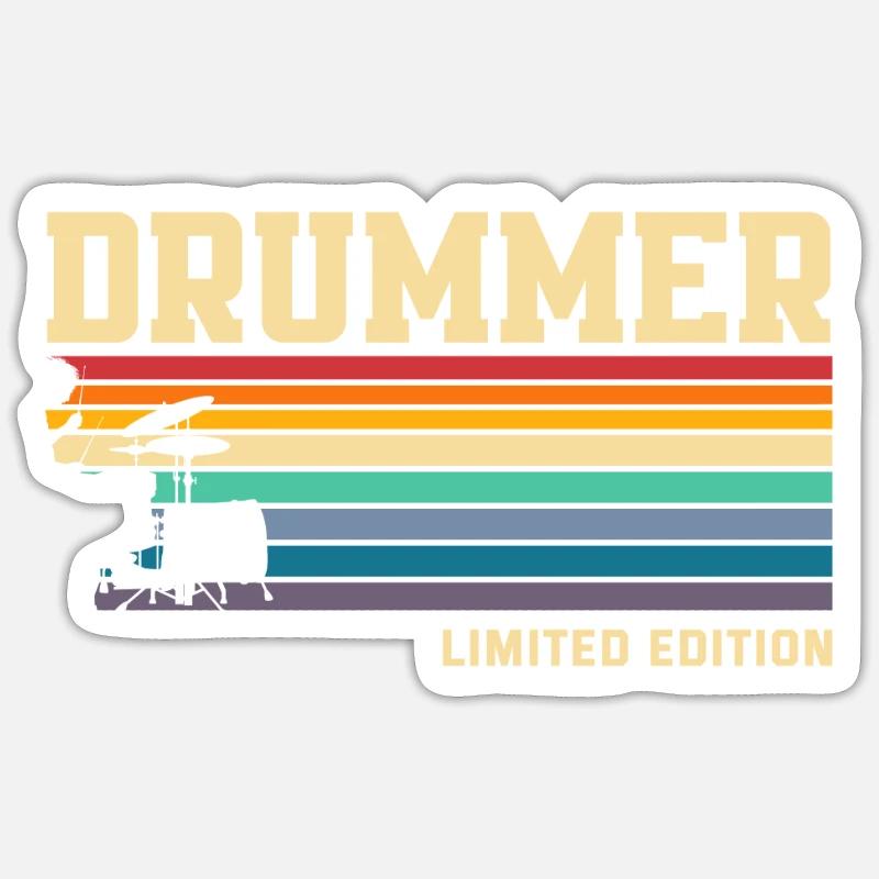 Drums Drummer Gift Sticker taille S (10 x 10 cm)