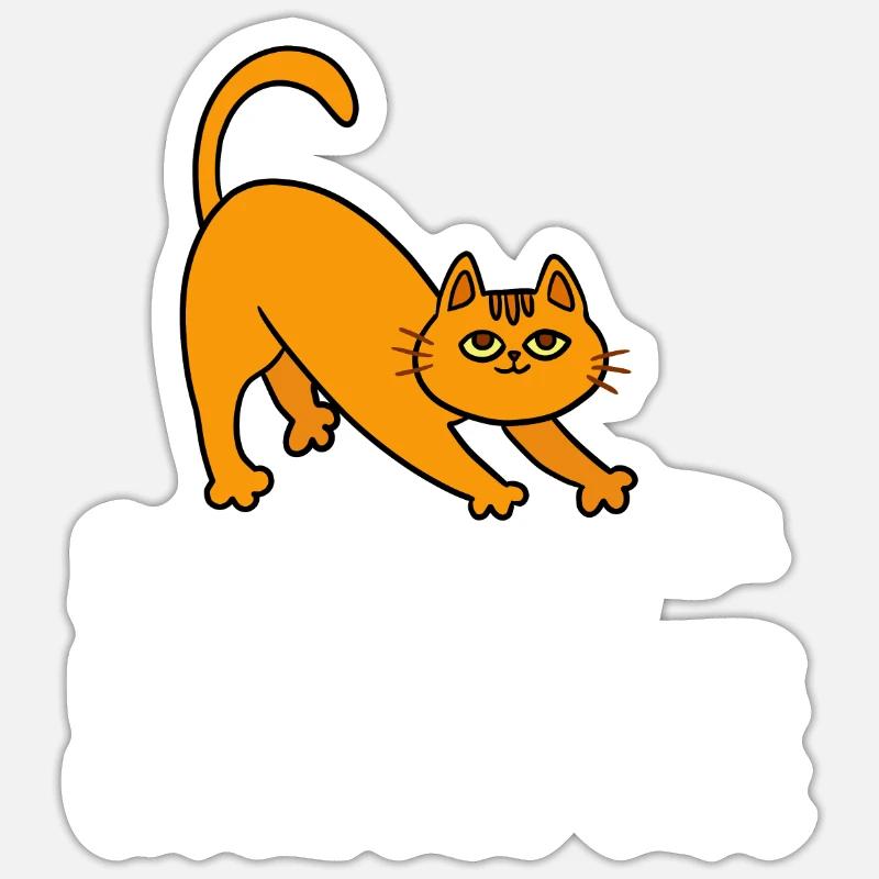 Chat - Sticker taille S (10 x 10 cm) - blanc mat