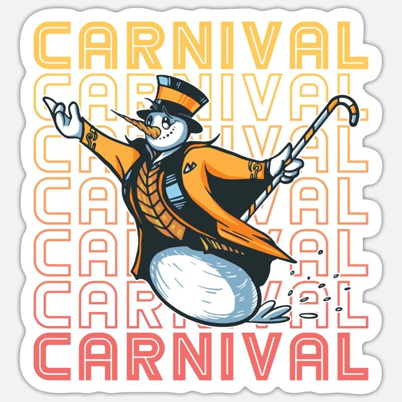 Cirque de Carnaval - Sticker taille S (10 x 10 cm) - blanc mat