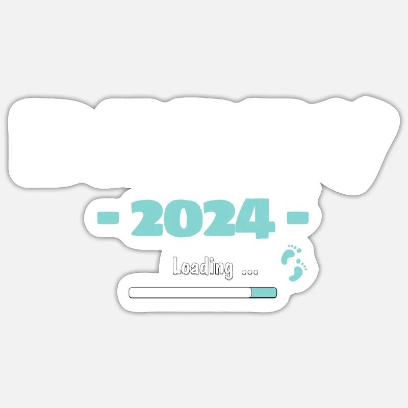 Daddy Loading 2024 Expectant Papa Father Birth Sticker size S (10 x 10 cm)