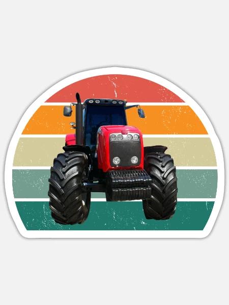Bauer Bäuerin Traktor Stall Bauernhoftier Landwirt - Sticker Größe S (10 x 10 cm) - Mattweiß