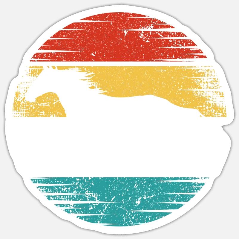 Pferd Retro - Sticker Größe S (10 x 10 cm) - Mattweiß