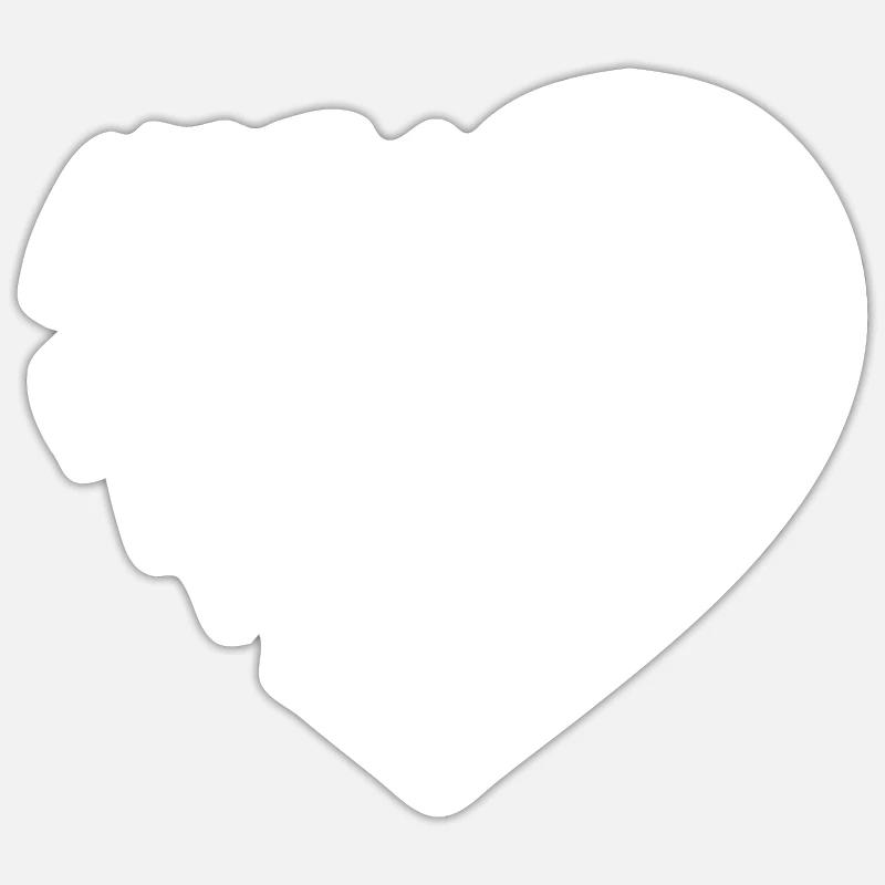 Herz Pferd - Sticker Größe S (10 x 10 cm) - Mattweiß