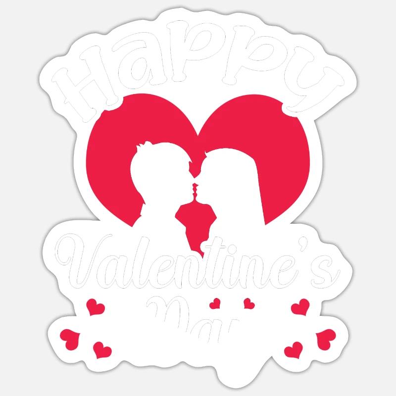 Joyeuse Saint-Valentin Relation intime couples Sticker taille S (10 x 10 cm)