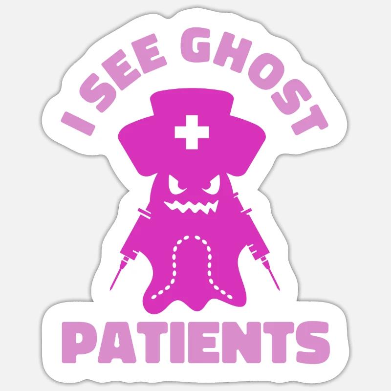 Krankenschwester Geist - Sticker Größe S (10 x 10 cm) - Mattweiß