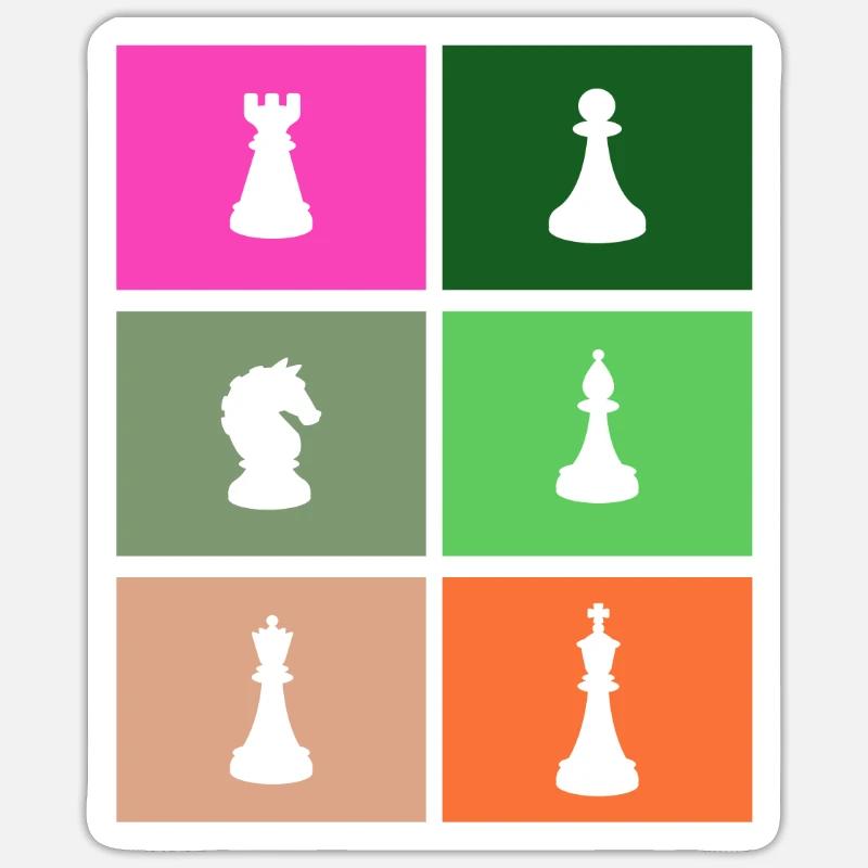 Pièces d’échecs - Sticker taille S (10 x 10 cm) - blanc mat