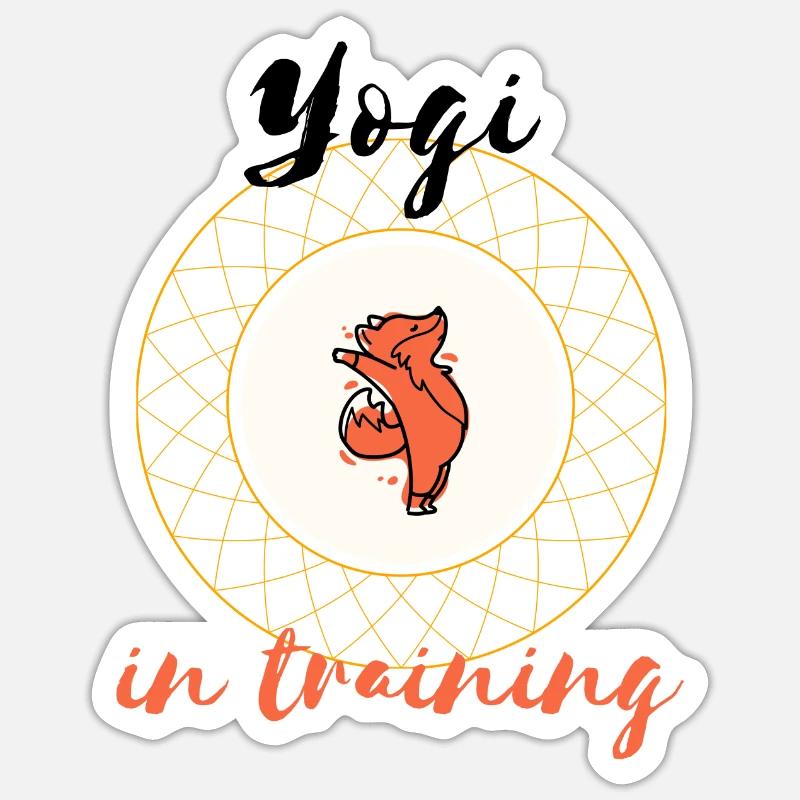 Yogi in training - Sticker size S (10 x 10 cm) - white matte